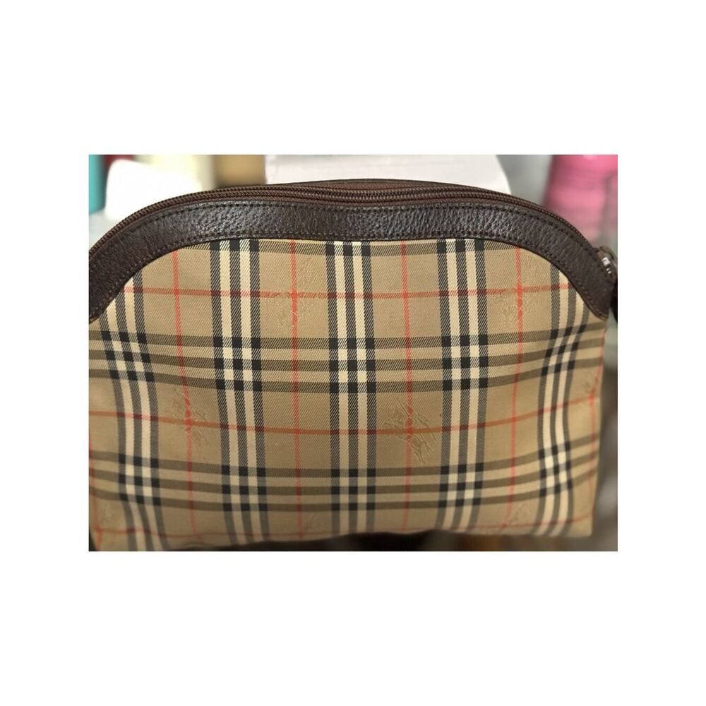 BURBERRY’s Nova Check Beige Canvas Pouch Clutch Vintage - Picture 4 of 11